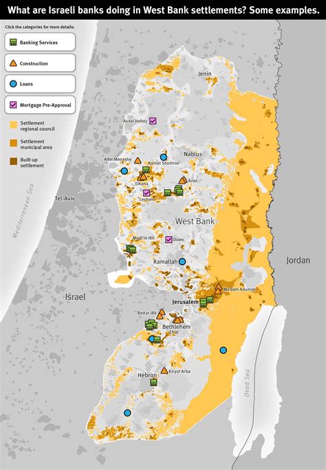 MAP Map of the West Bank